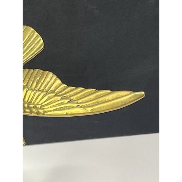 Vintage MCM Brass Flying Bird Crane or Heron On Painted Brass Stand 6.5” Tall - Picture 5 of 14